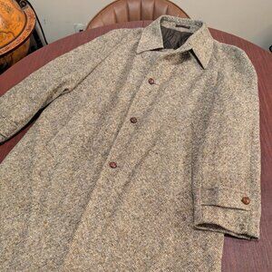 Vintage Dunn and Co. Brown and Tan Tweed Flecked Overcoat – Size Large– Wool
